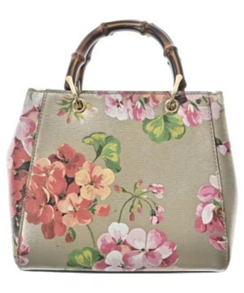 Gucci Handbag Flower Pattern Red Floral Pink Gold